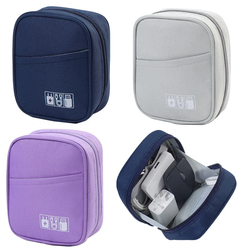 Portable Data Cable Storage Bag Waterproof Digital Electronic Organizer Travel USB Power Bank Charger Plug Storage Pouch