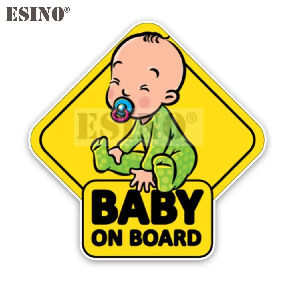 Car Styling Creative Funny Baby On Board Cartoon PVC Decal Waterproof Car Body Sticker Pattern Vinyl