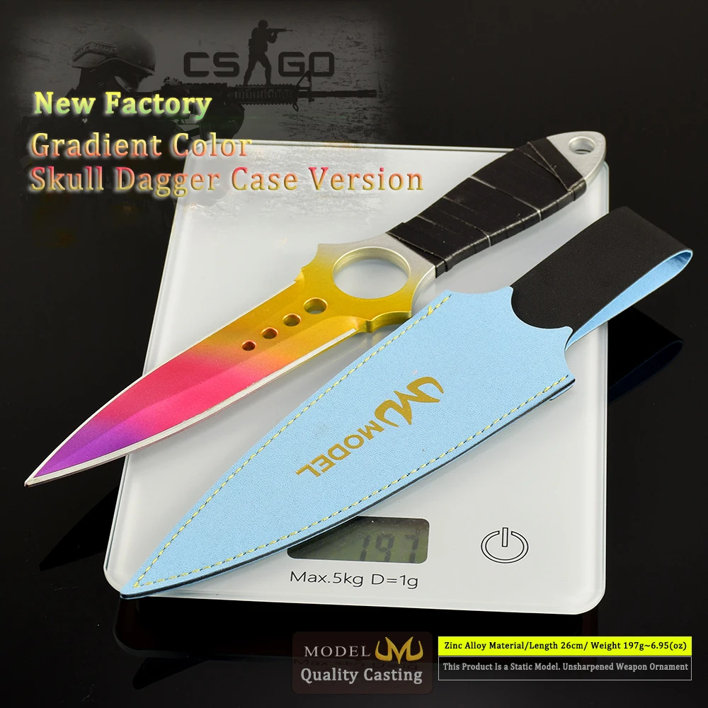26 سنتيمتر لعبة مكافحة الإرهاب الصلة مكافحة الإضراب لعبة عالمية سكين التدرج اللون كامل معدن جلد الصبي هدية سلاح نموذج