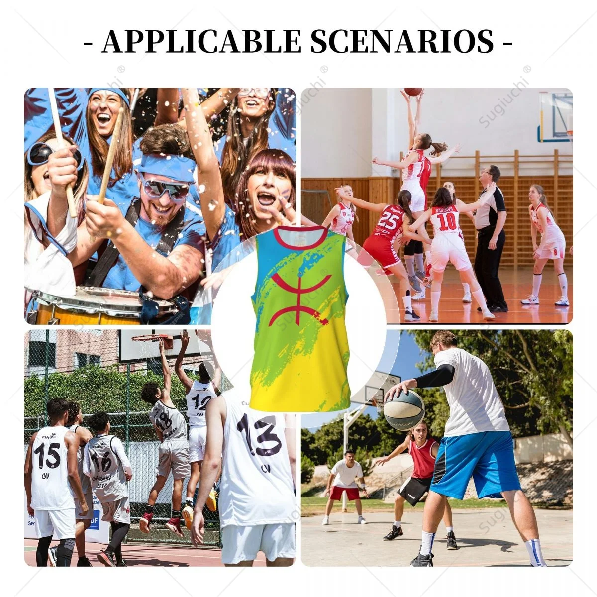 Men Basketball Sports Amazigh Berber Flag Running Fitness Multifunction Jersey Sleeveless shirt Custom Name Nunber Exclusive