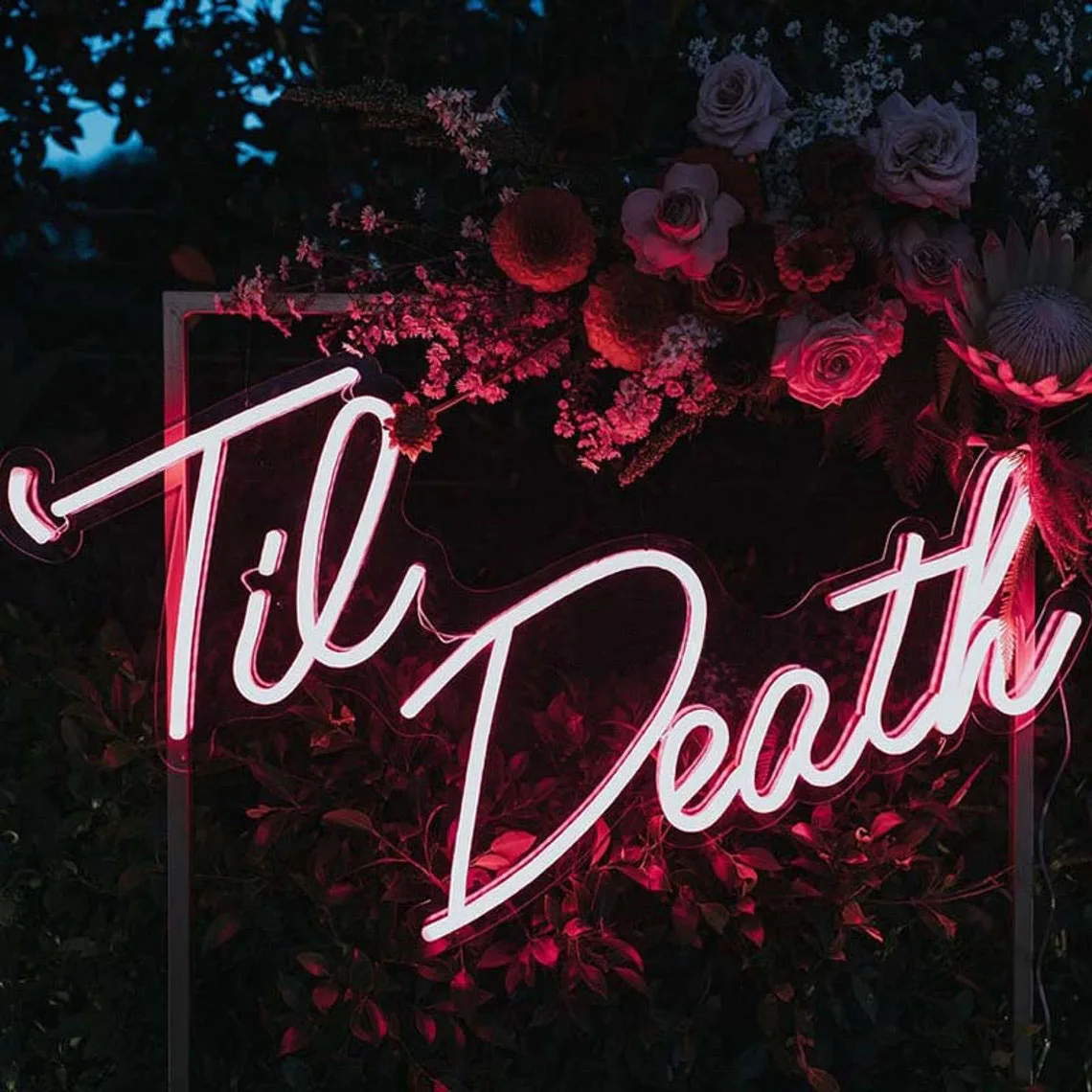 Til Death Wedding Custom LED Neon Sign,engagement,Bridal shower Decor Neon Lights, wedding welcome sign