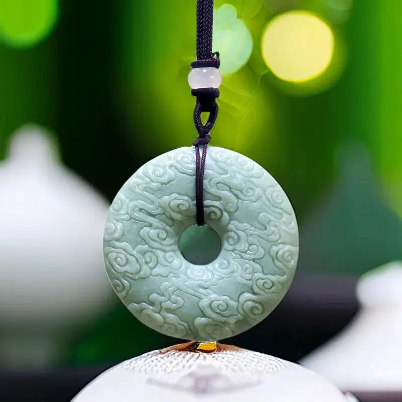 

Natural Real Jade Cloud Pendant Necklace Carved Jewelry Gemstones Accessories Charm Gifts for Women Men Gift Talismans Fashion