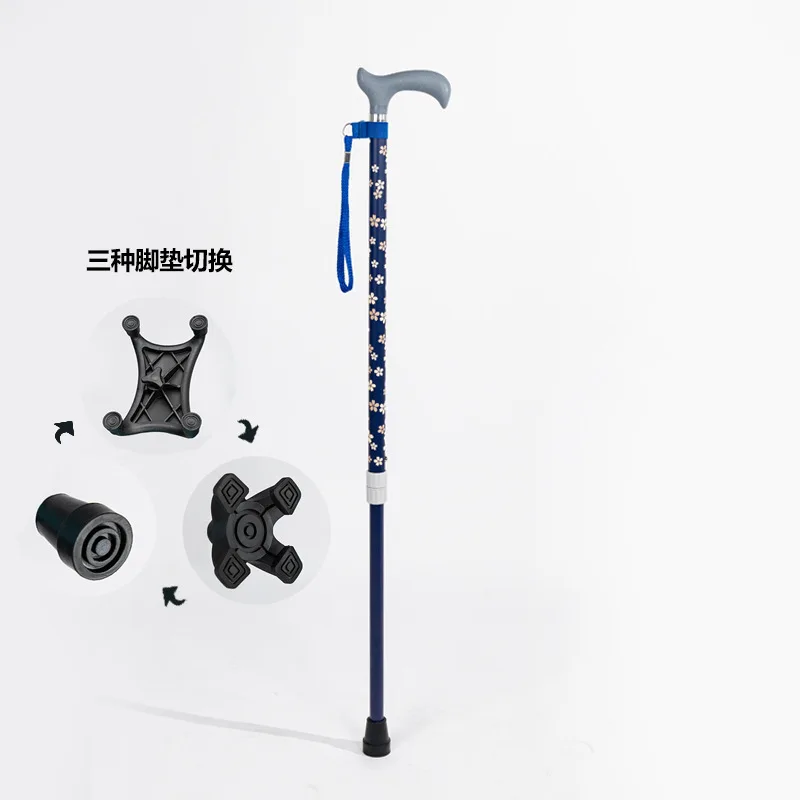 

Прочная трость с принтом для использования на улице, из алюминиевого сплава, телескопическая, для пожилых людей
