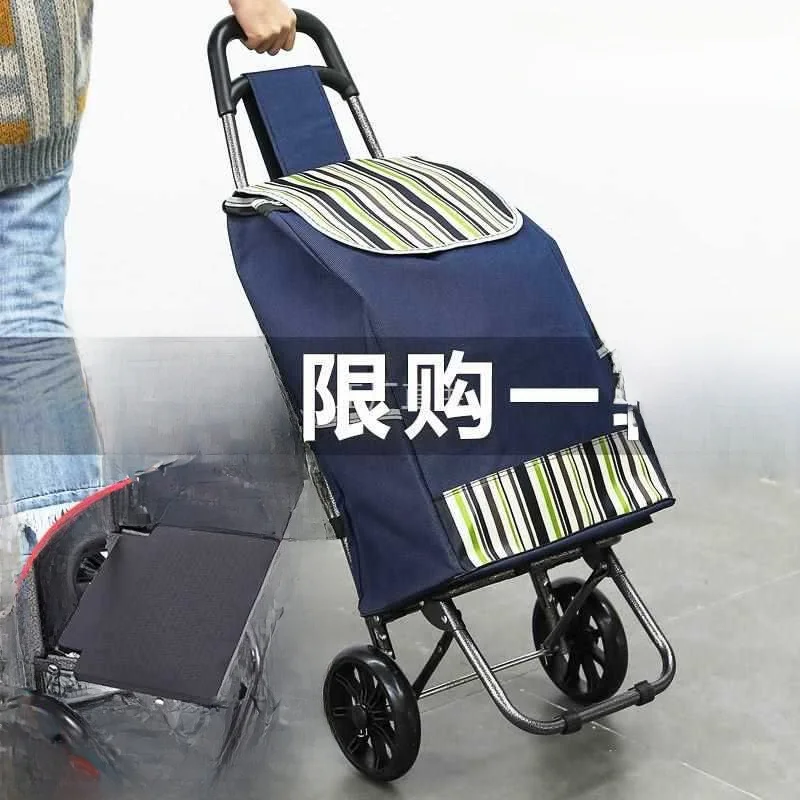 small-portable-shopping-cart-with-hand-push-wheels-cloth-bag-stable-vegetable-basket-pull-out-design-love-zhe-bao-brand