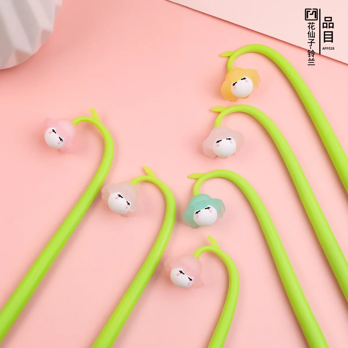 48pcs-cute-cartoon-flower-creative-silicone-black-neutral-pen-flower-pen-student-learning-stationery-spot