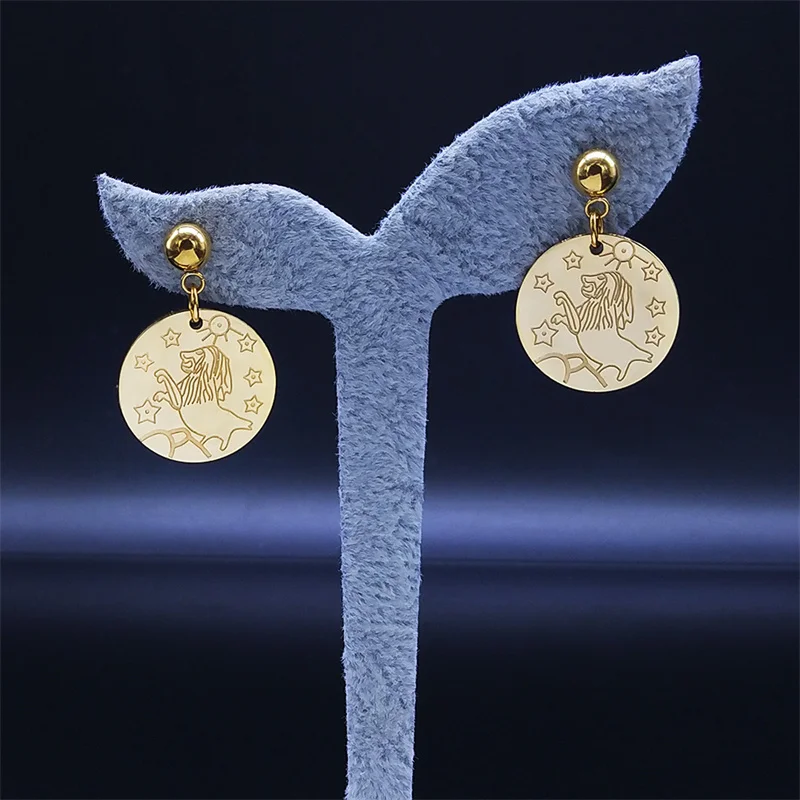 

Constellation Star Sagittarius Stainless Steel Small Stud Earrings Gold Color Astrology Earings Jewelry boucle d'oreille E9202