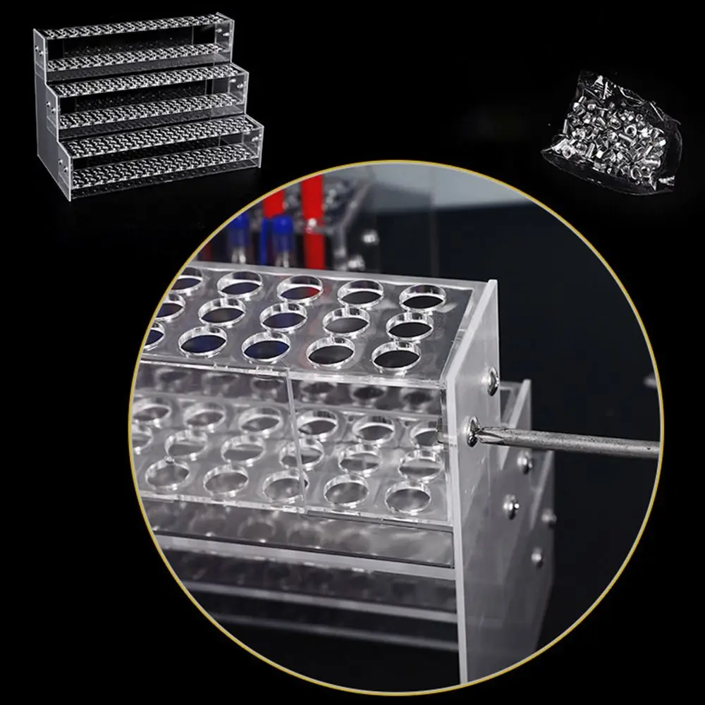 

1/2/3/4 Layer Mark Pen Holder Transparent Ladder Type Makeup Brush Holder Multifunction Space-Saving Pencil Organizer