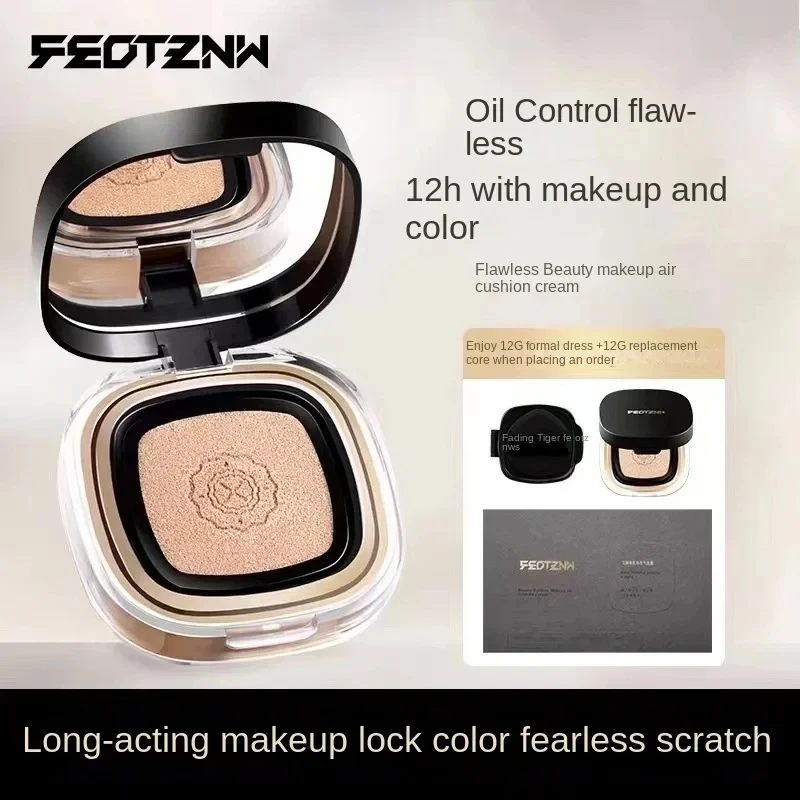 ใหม่ Feotznw เส้นด้ายนุ่มแต่งหน้า Holding Liquid Foundation Matte คอนซีลเลอร์กันน้ํา Moisturizing Air Cushion ชุดเครื่องสําอางบนใบหน้า