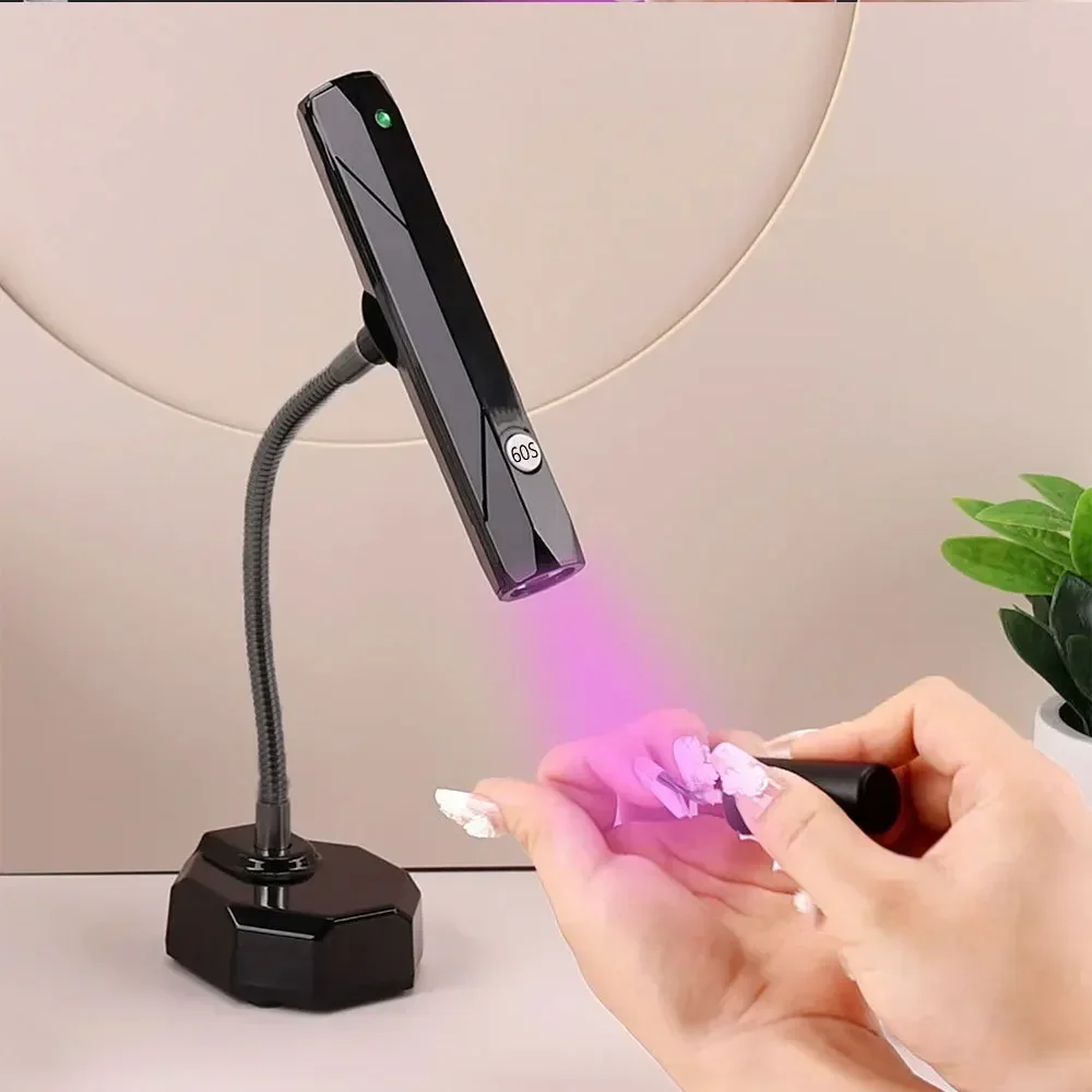 Desktop UV Nail Enhancement Lamp Portable 2 in1 USB Rechargeable Nail Dryer Fast Drying 360° Adjustable Gooseneck Nail Light