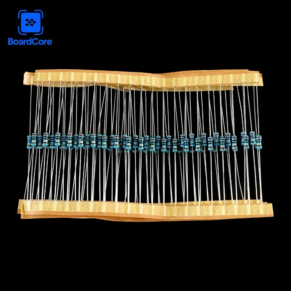 120PCS Resistor Film Logam 1/4W 1% Ohm Kit Resistansi 2ohm 2.2ohm 2.4ohm 2.7ohm 3ohm 3.3ohm Set Resistor Perbaikan Airbag Mobil