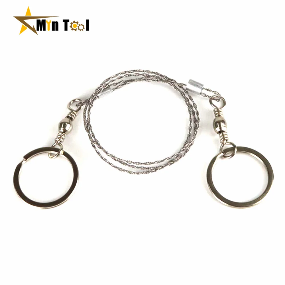 Portable Stainless Steel Wire Saw with Finger Handle Camping Hiking Pocket Manual Cutting Chain Saws Survive Hand Tool
