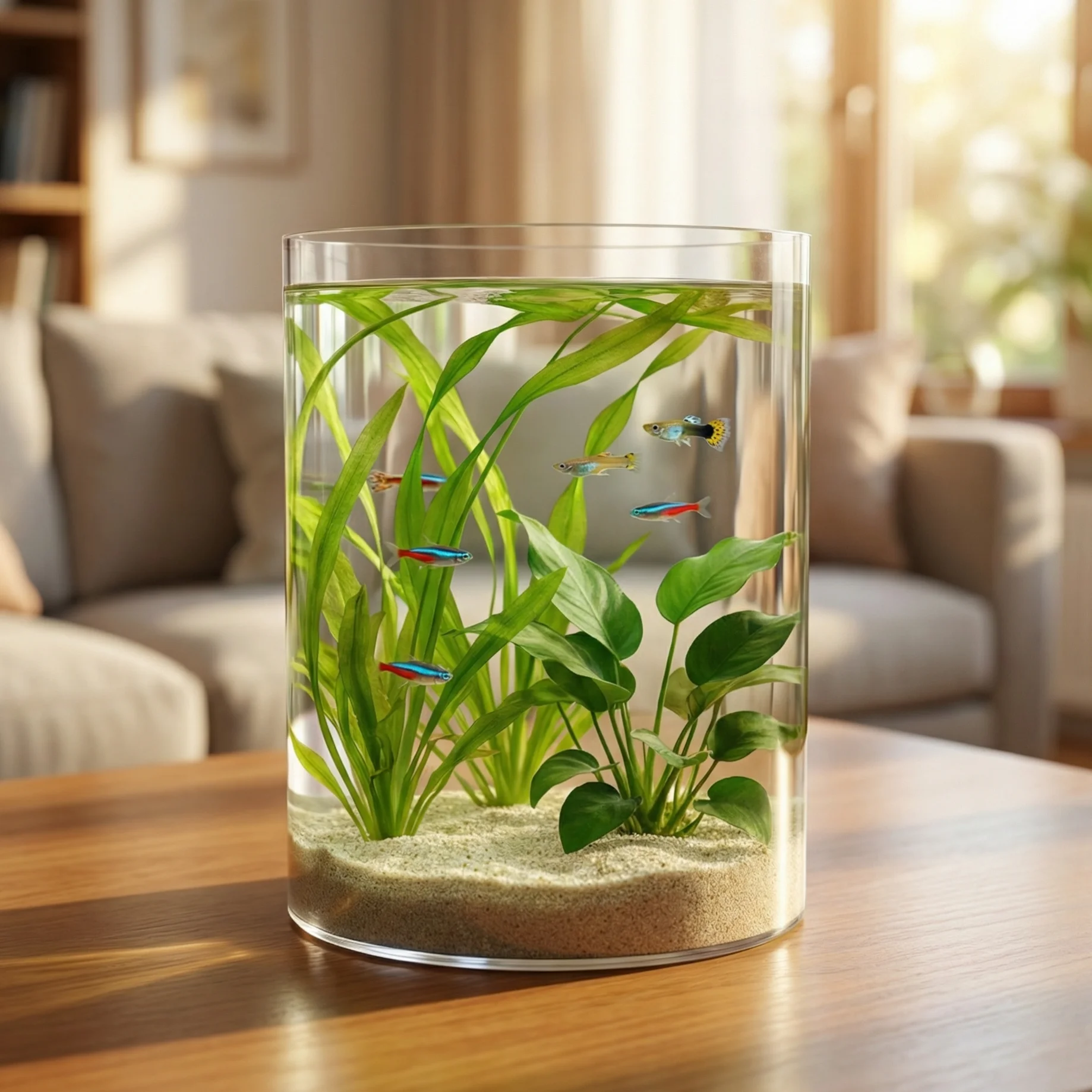 Pecera acrílica para plantas hidropónicas, pecera cilíndrica de alta definición y ligera, adecuada para plantas acuáticas hidropónicas.