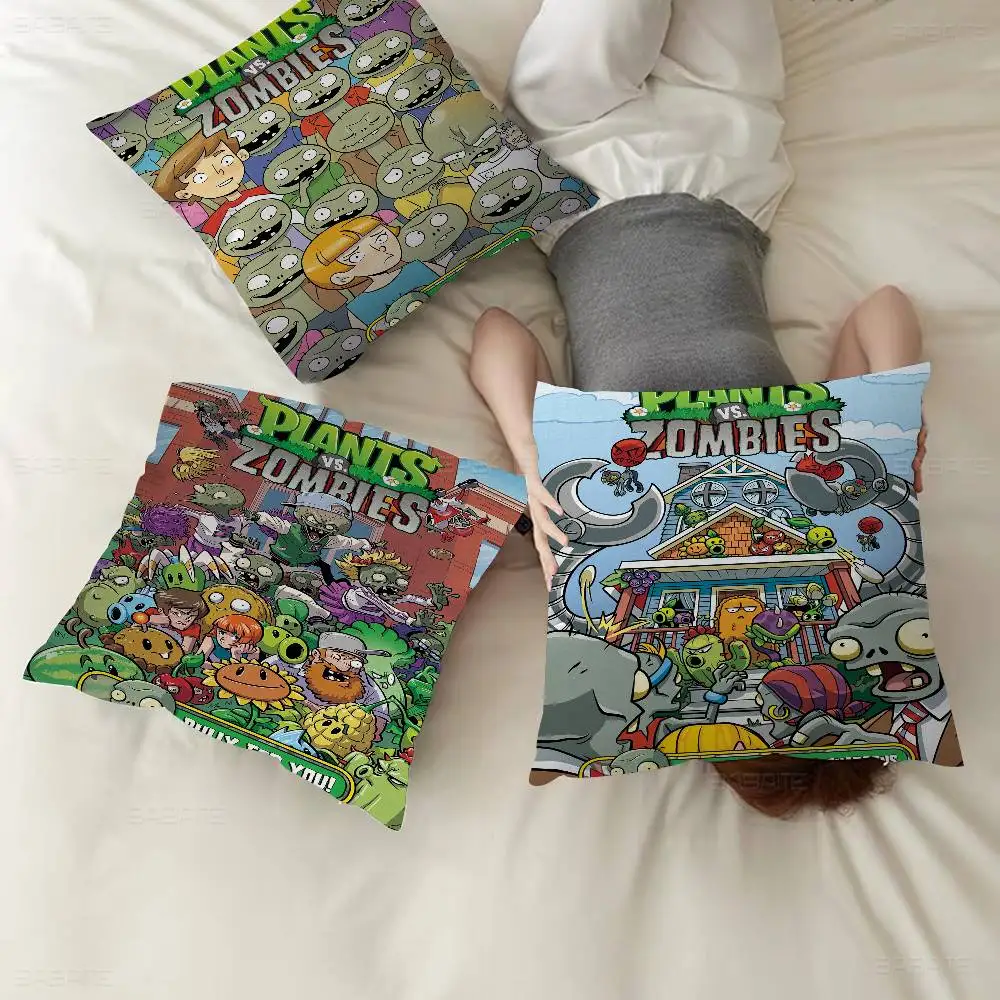 لعبة كلاسيكية P-Plants Vs Z-Zombies وسادة غطاء الوسادة المخدة غرفة المعيشة أريكة ديكور المنزل حسب الطلب