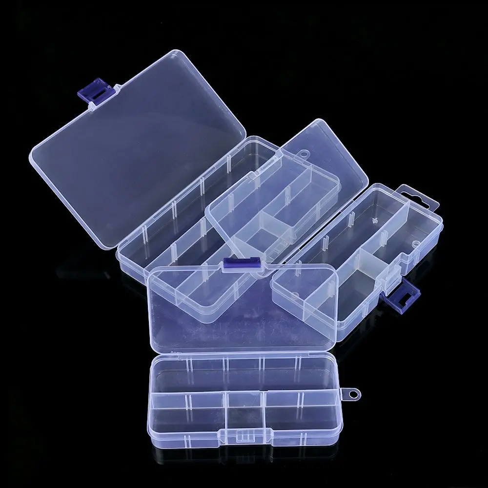 Plastic Organizer Case Square Jewelry Beads Container Fishing Tools Box Transparent Storage Box Small Items Sundries