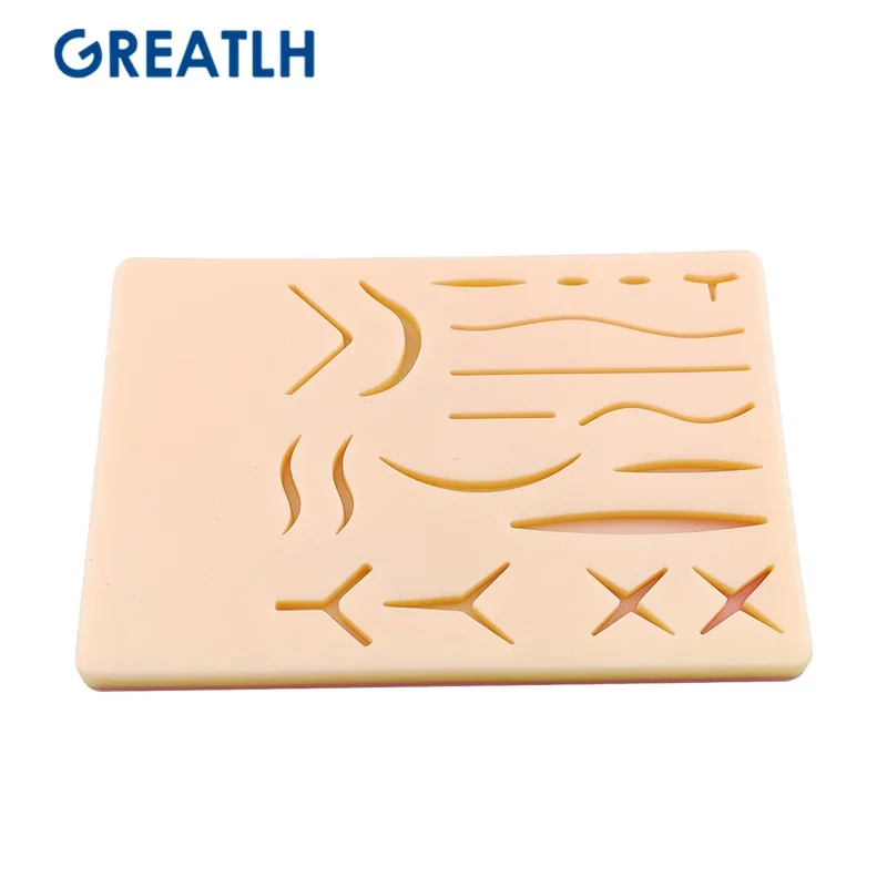 GREATLH Silicone Suture Practice Pad Skin Suture Practice Kit Model with Wound Medical Student Practice Training Model