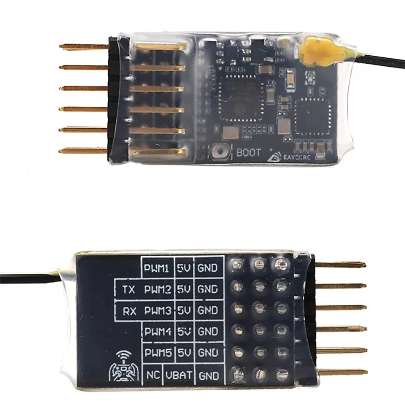 5-kanałowy odbiornik ELRS 2.4G PWM ExpressLRS DIY 2400 RX Obsługa protokołu ELRS 3.0 PWM/CRSF 2.0dBi Antena z rurką miedzianą do drona RC FPV