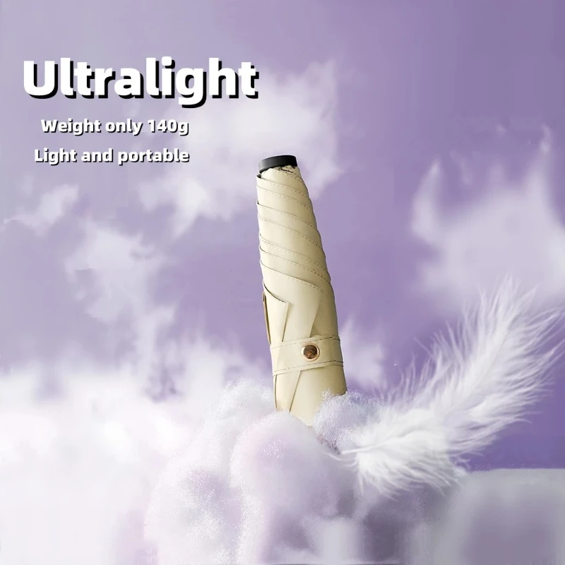 Ultraleichter UPF50+ Regenschirm aus Kohlefaser, Sonnenschutz, UV-Schutz, tragbarer Regenschirm, Vinyl, faltbarer Regenschirm, Taschen- und Bleistiftschirm