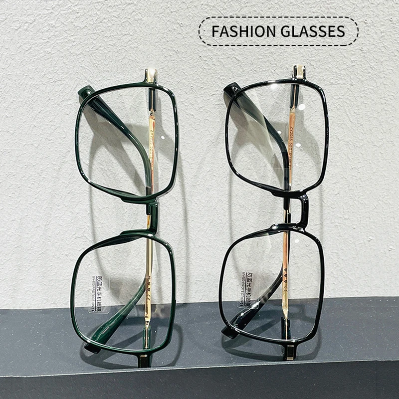 

0-degrees Flat Anti-blue Light Glasses Frame Transparent Large Frame Thin Men And Women Flat Myopia Glasses