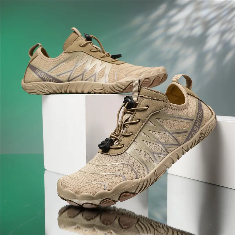 New Men's Wide Barefoot Mesh Sneaker Fashion Slip On Flats Soft Zero Drop Sole Wider Toe Light Weight Fashion Sneakes Large Size