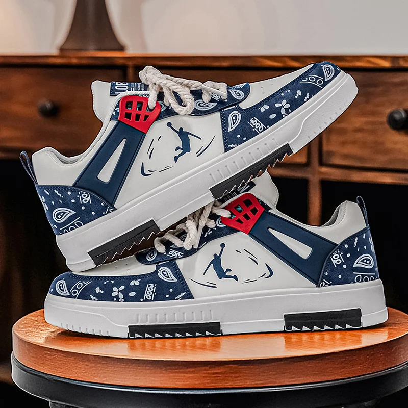 

2026 New Arrival Men's Trendy Colorblock Sneakers Lace-Up Casual Walking Shoes