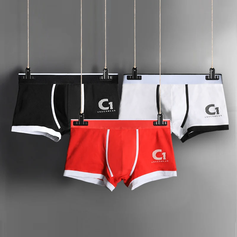 Ropa interior de algodón para hombre, boxers para hombre, deportes juveniles, transpirable, personalidad, sentido de la moda, pantalones cortos de verano para niños