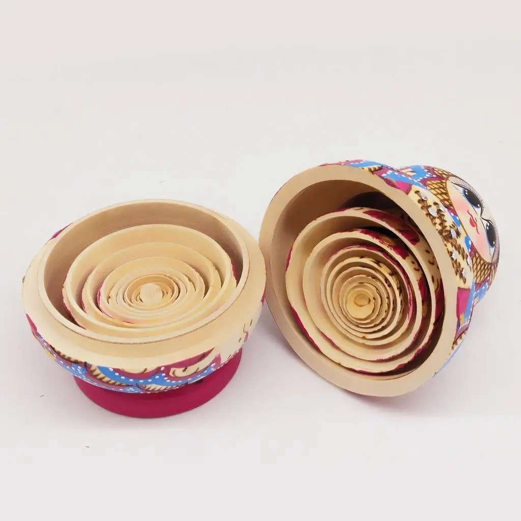 

Набор деревянных матрешек ручной работы: миниатюрные коллекционные куклы-украшения для семейного подарка