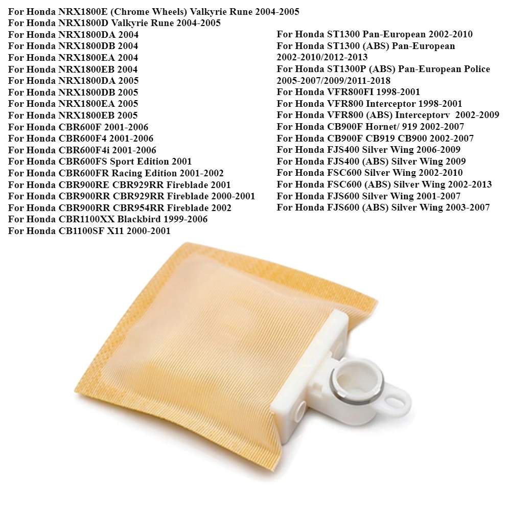 Fuel Pump Filter For Honda CB900F CBR900RR CBR929RR CBR600F CBR600F4i CBR1100XX CB1100SF NRX1800D ST1300 VFR800FI FJS400 FJS600