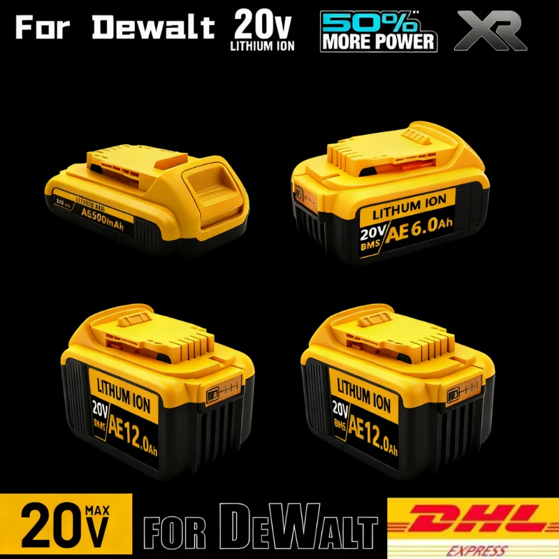 

100%for Dewalt original 20V rechargeable tool battery DCB200 DCB201 DCB206 18V 20v 3AH 6AH 12AH .For Dewalt 18V 20V tool battery