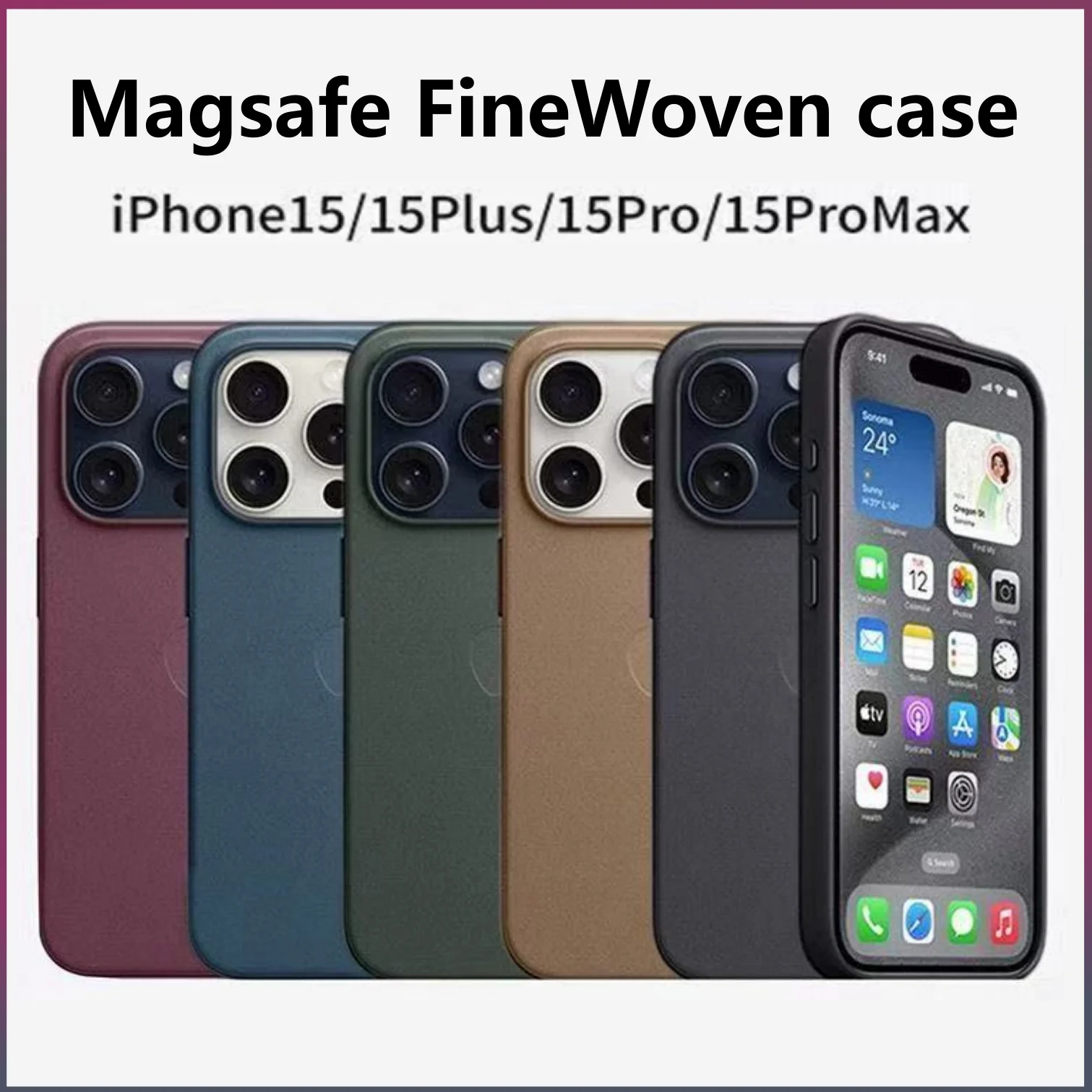 

For Apple case FineWoven Magsafe Case For iPhone15 Pro Max 15 Plus Case Wireless Charging Drop Magnetic Protect Cover