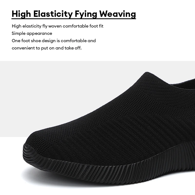 Women Shoes Knitting Sock Sneakers Women Flat Shoes Casual Breathable Sneakers Flats Walking Shoes for Women image 2