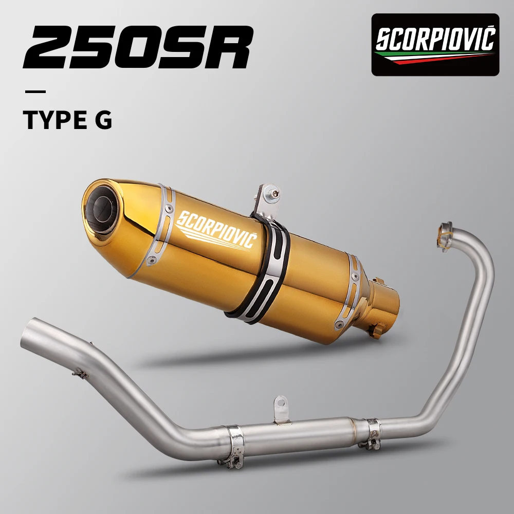 For CFMOTO 250NK 300NK 250SR 300SR 300SS Header Front Mid Link Pipe With 51mm Muffler Silencers With DB killer