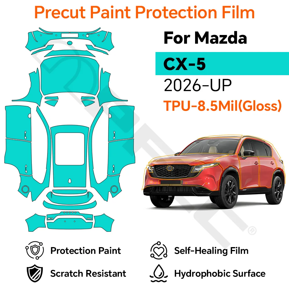 Pre-cut PPF Clear Bra For Mazda CX-5 2026-UP TPU Anti-scratch Paint Protection Film Resistant Kit Repairable Car Accessories