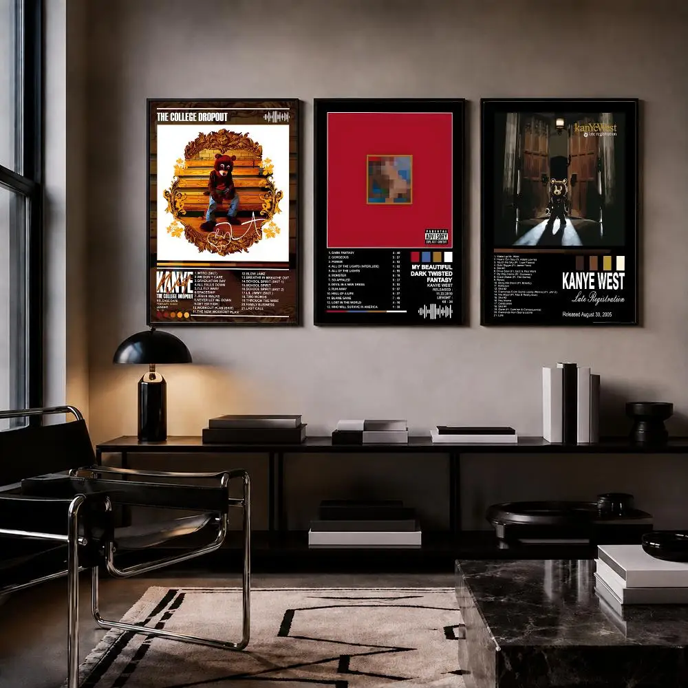 Singer K-kanye west Poster Trendy HD PP Paper Waterproof Wall Art Print for Bedroom Living Room Decor
