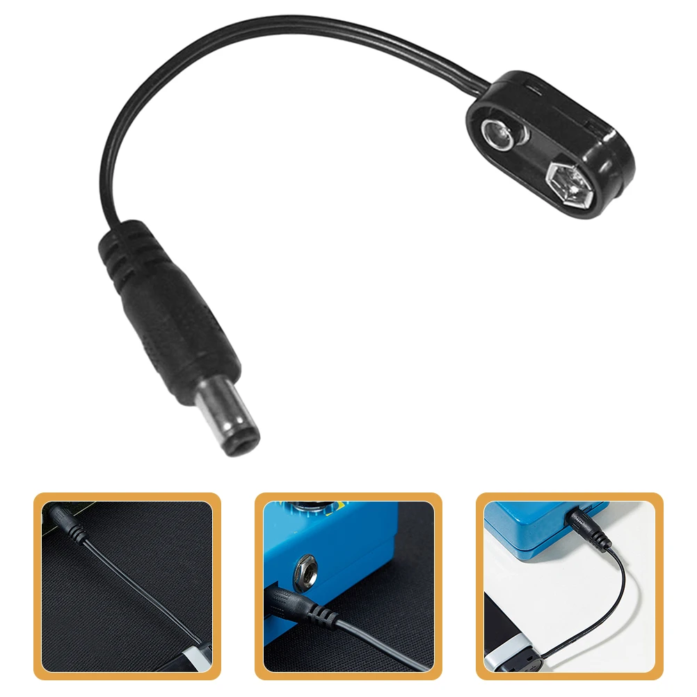 

Wire Guitar Power Cord Supply Effect Pedal Cables Portable Black Rubber Effector Adapter