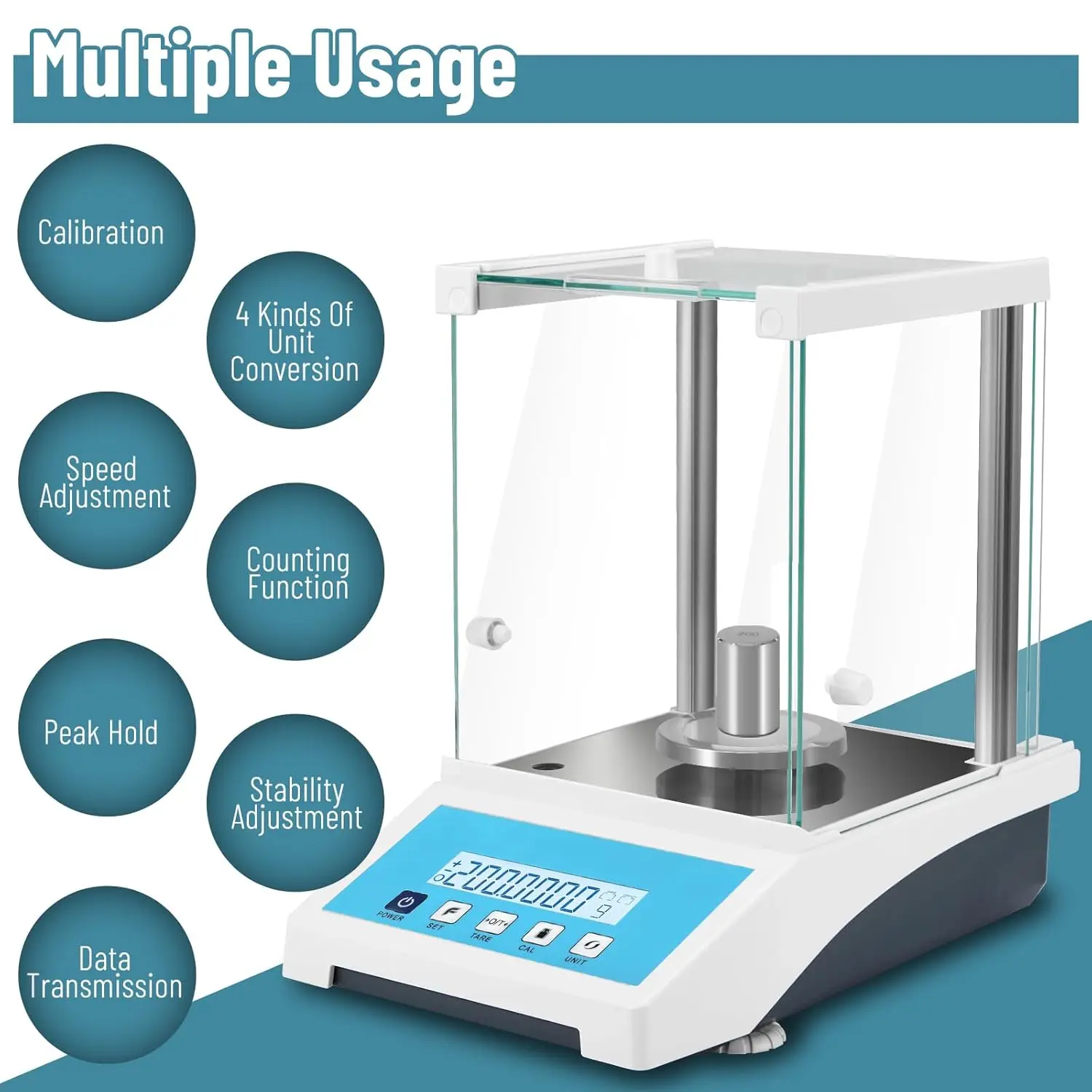 Lab Scale, 0.0001G Analytical Balance, 0.1Mg Digital Analytical Balance For Science, High Precision, Rs232 Interface (220G,