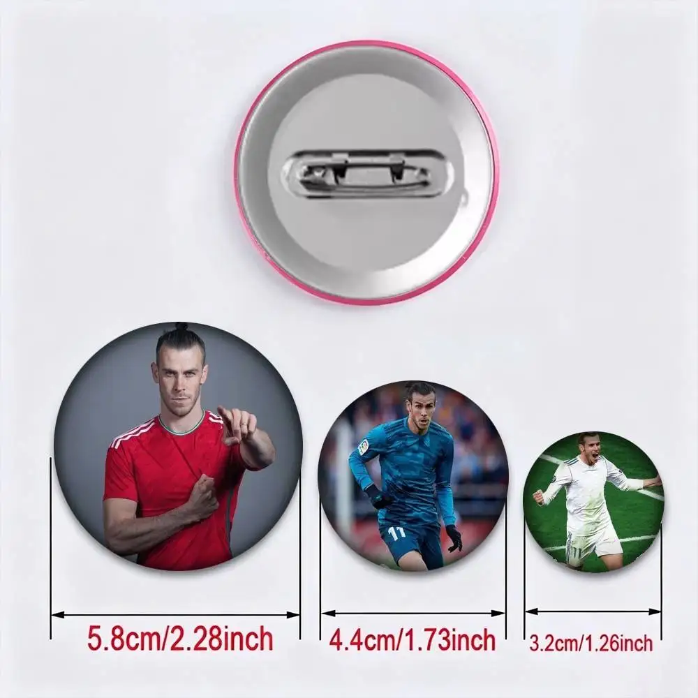 G-Gareth B-Bale 25mm 32mm 44mm 58mm 75mm Brooches Badges Pins for Accessories Gift