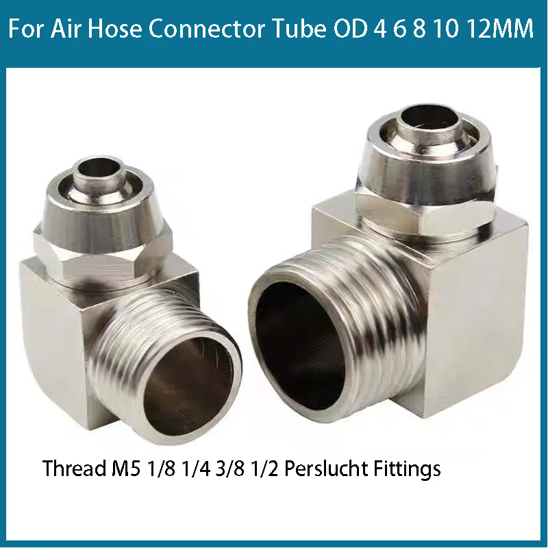 

10pcs KPL Pneumatic Fitting Quick Fast For Air Hose Connector Tube OD 4 6 8 10 12MM Thread M5 1/8 1/4 3/8 1/2 Perslucht Fittings