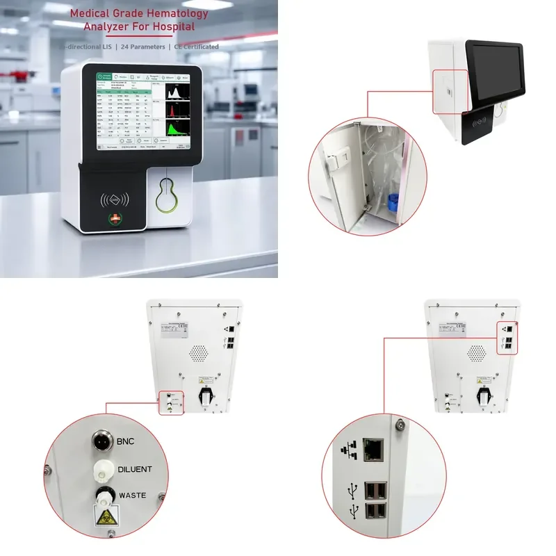 for SYB-KT60 Medical Grade Automatic Blood Analyzer 24 Parameters Two Way Detection CE Certified for Hospital Lab Complete