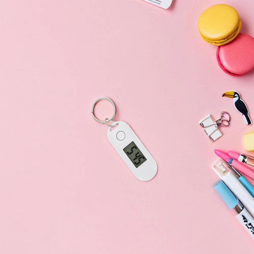 2 قطعة سلسلة المفاتيح ساعة الجيب الرقمية الصغيرة مضيئة غير مقاوم للماء مشبك بسيط على أداة إدارة الوقت للدراسة #6