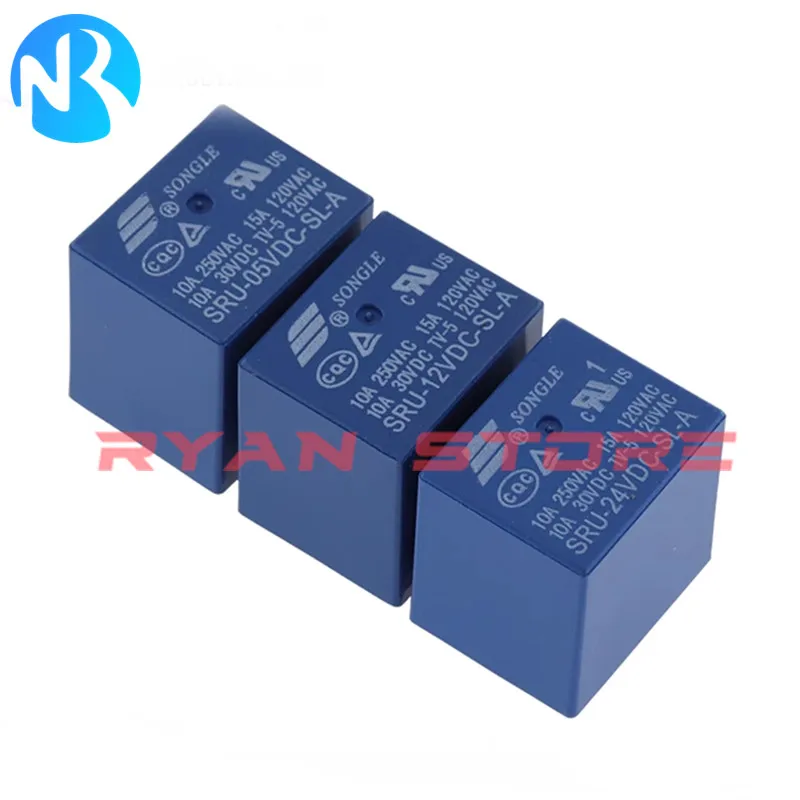 5PCS 100% New Power Relay SRU 05V 12V 24VDC SL A -SL-C 4Pin 5Pin 15A T70 SRU-05VDC-SL-A  SRU-12VDV-SL-C SRU 05VDC 24VDC SL C -A