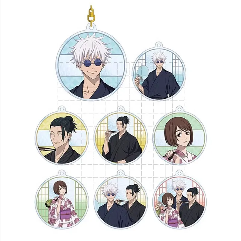 Game  2 Keychain Doll Anime Ieiri Suguru Geto Satoru Gojo Acrylic Keyring Pendant for Gift