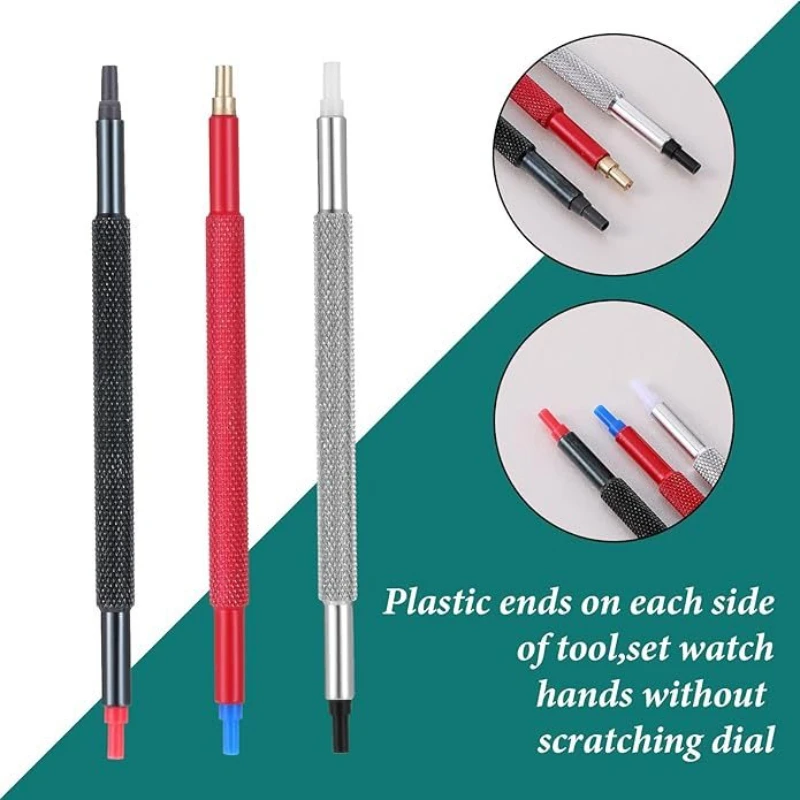 Watch Hand Fitting Set Spring Watch Hand Remover Plier Rubber Tip Hand Presser Tool for Watch Repair Craft Work