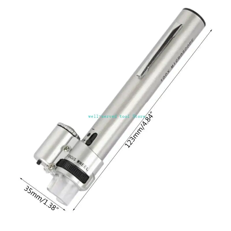 G88A Mini Microscope Pen dengan LED Light 100x Mini LED Microscope LED