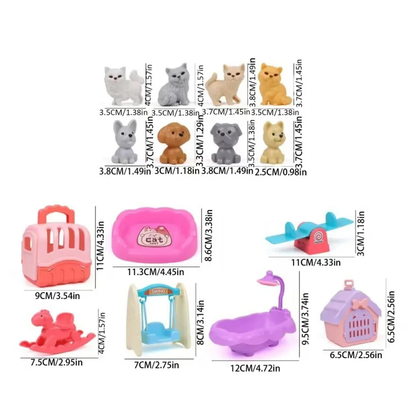 Zabawki dla dzieci, domek dla zwierząt, małe urocze pieski i kotki, lalki, huśtawki łazienkowe, symulowane karmienie, domek dla kota i psa.