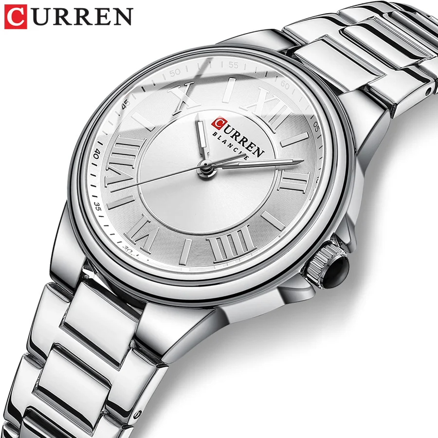 Curren Mode neue Luxus Frauen Armband Quarzuhren für Frauen Armbanduhr Edelstahl Uhr Dame Sport kleid Uhr Geschenk