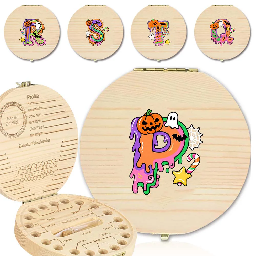 

Wooden Deciduous Teeth Storage Box Sturdy Durable Umbilical Cord Protection Case Wooden Souvenir Gift Box Candy Pattern