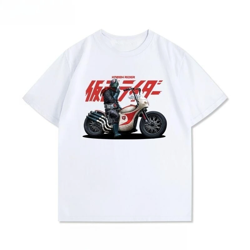 Kamen Rider Animation Peripheral Joint Summer Short Sleeve T-Shirt Men's Loose Interior Clothes Pure Cotton Casual Trend Top