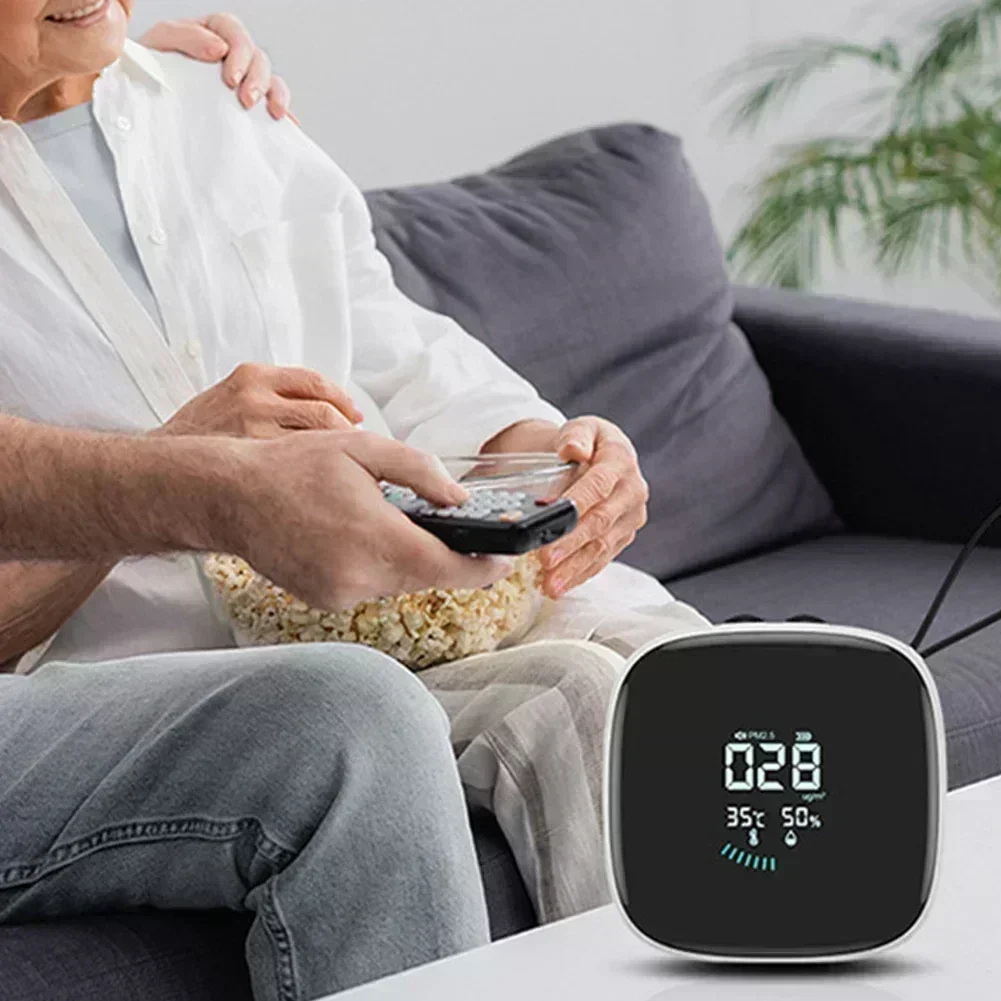 

AT02-Pm2.5 Detector Small LED Display With Strap Air Quality Monitor Multipurpose Home Humidity Tester For Bedrooms Living