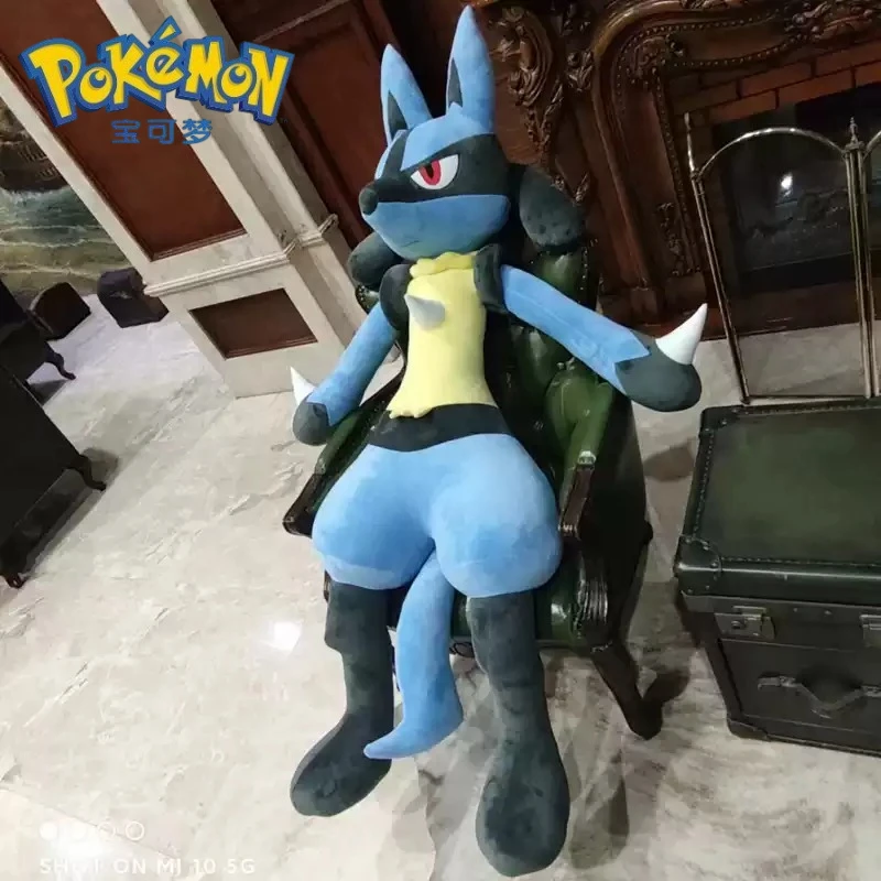 100CM Lucario Pokemon Plush Toys Big Size Cartoon Anime Plushies Kawaii Stuffed Ornament Comfortable Soft Doll Children Gift