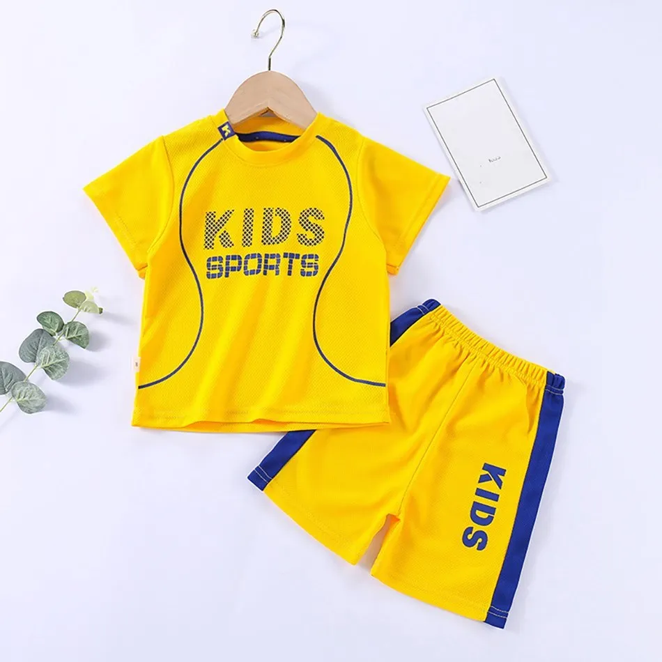 1-12 Years Old Quick Drying and Breathable Children\'s Sportswear Set Children\'s Pure Color Ball Clothing Set Children\'s Sets